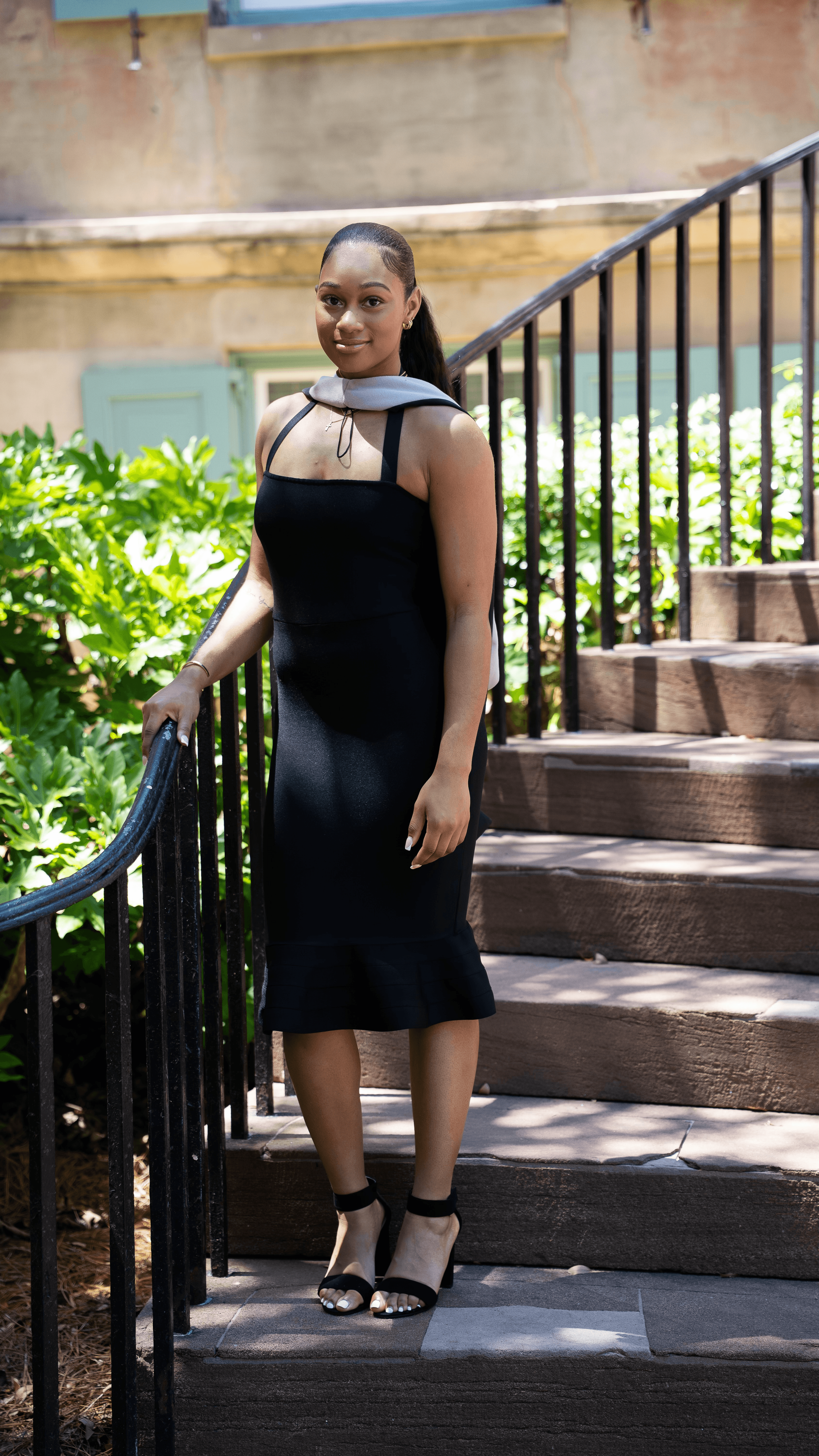 Graduate posing for a portrait